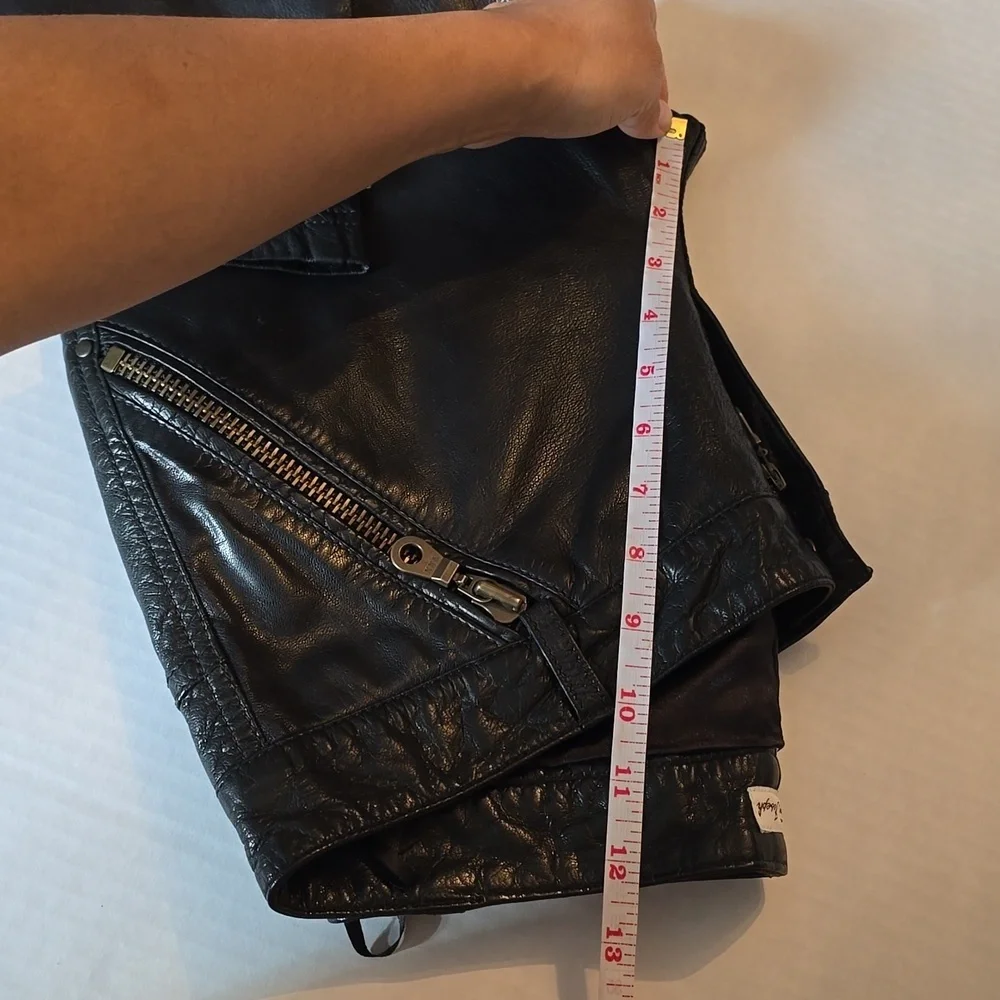 For Joseph Buttery Soft Black Leather Slim Tapered Biker Pants Womens 27